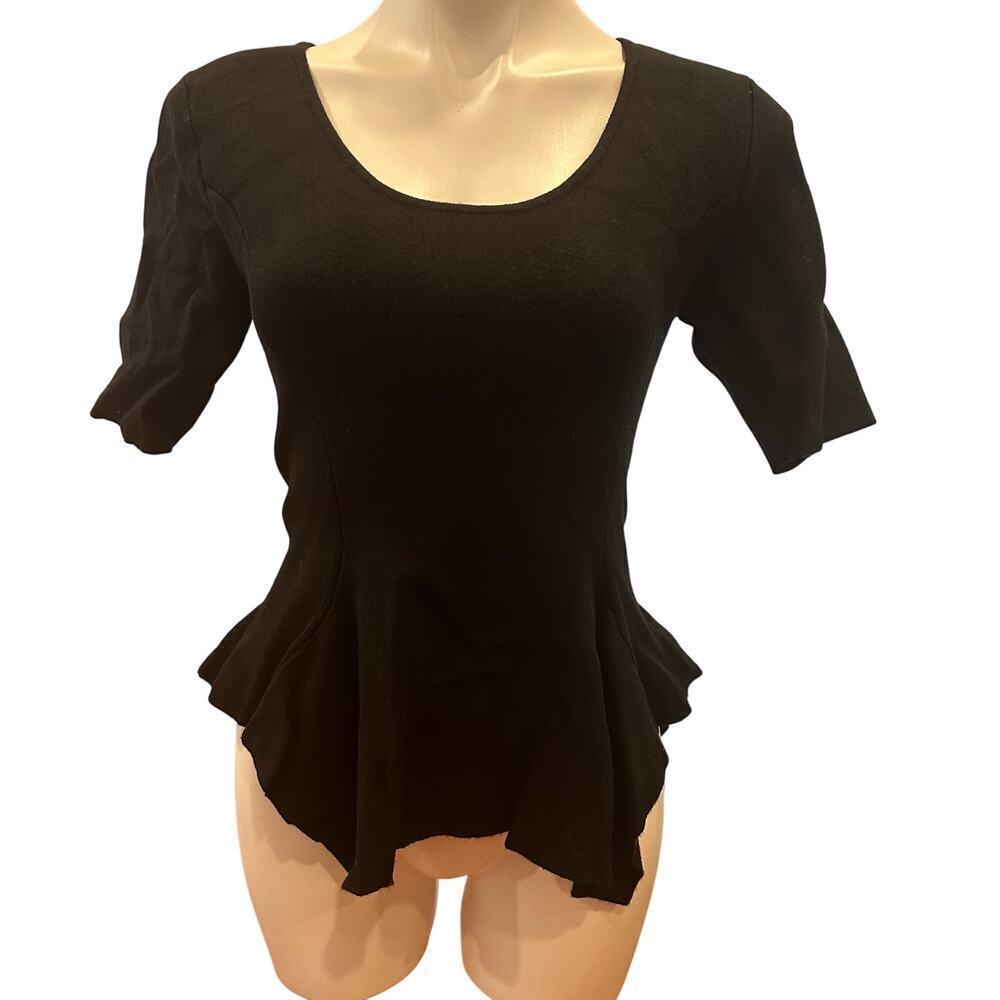 New York & Company Black Short Sleeve Sweater sz S Heavy Knit Whimsigoth